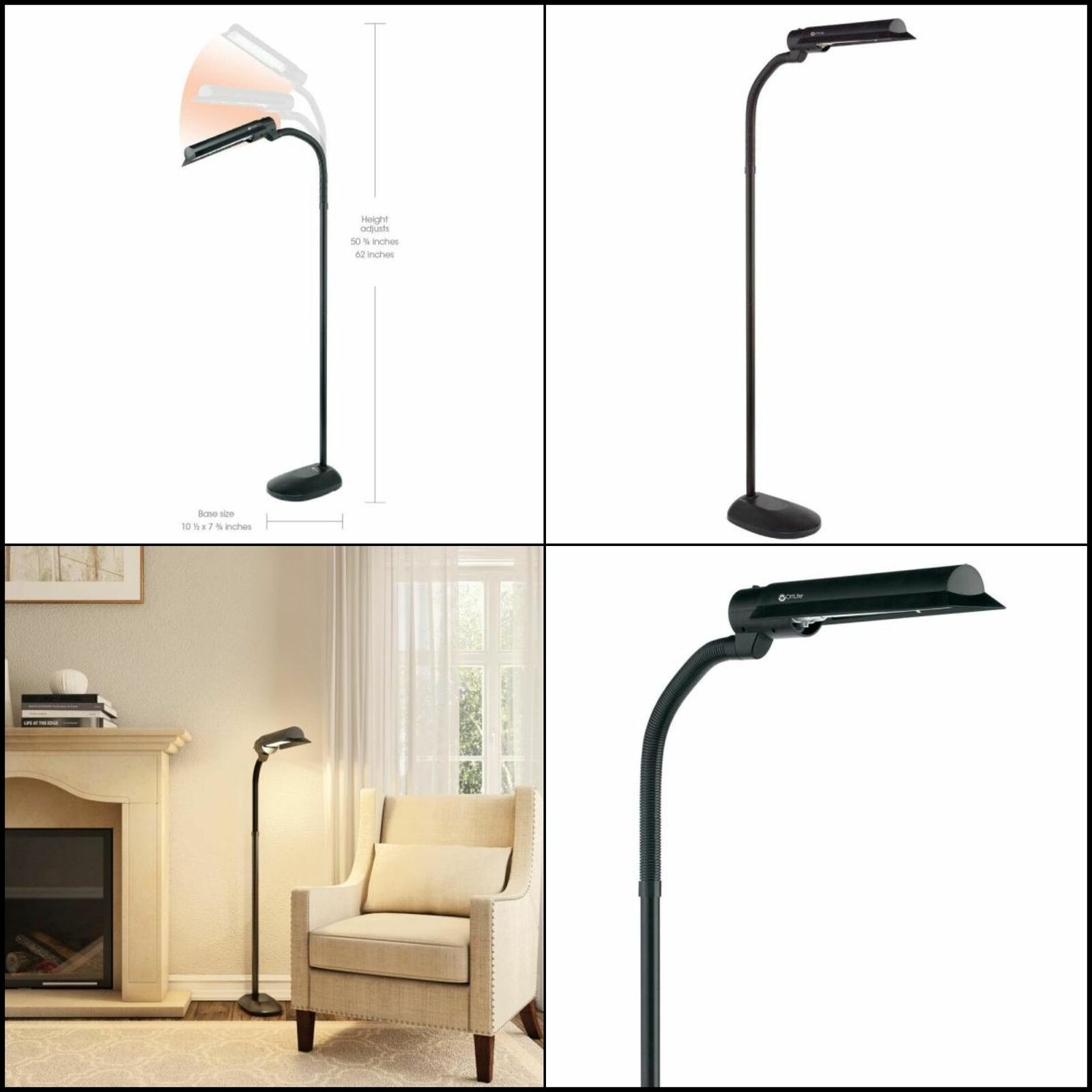 50 In Gooseneck Black Floor Lamp Flexible Neck To Direct Illumination Clearly pertaining to sizing 1600 X 1600