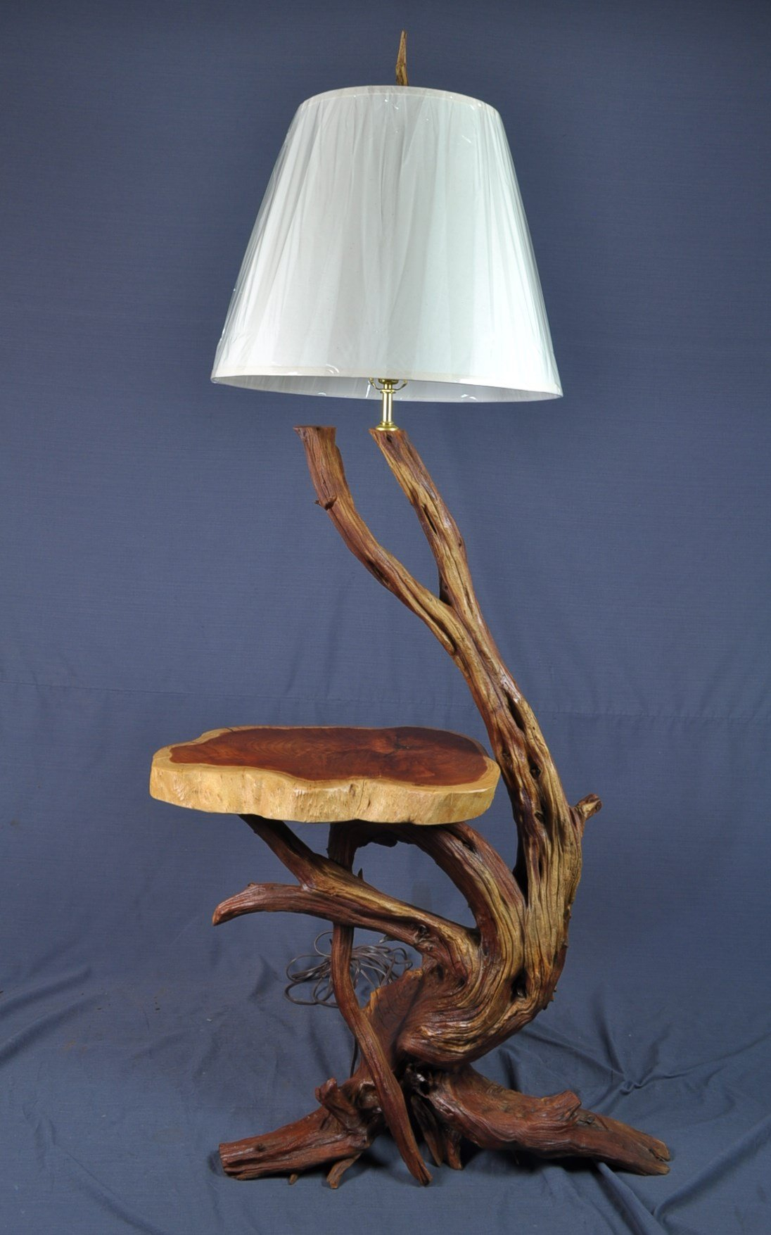 54quot Rch Dark Wood End Table Bult N 3 Way Floor Lamp W intended for proportions 1096 X 1755