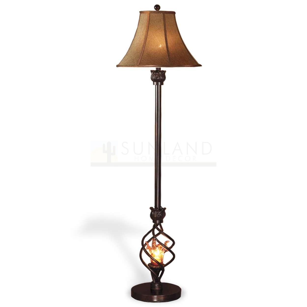 58in Bronze Spiral Floor Lamp With Shade And Night Light for dimensions 1250 X 1250