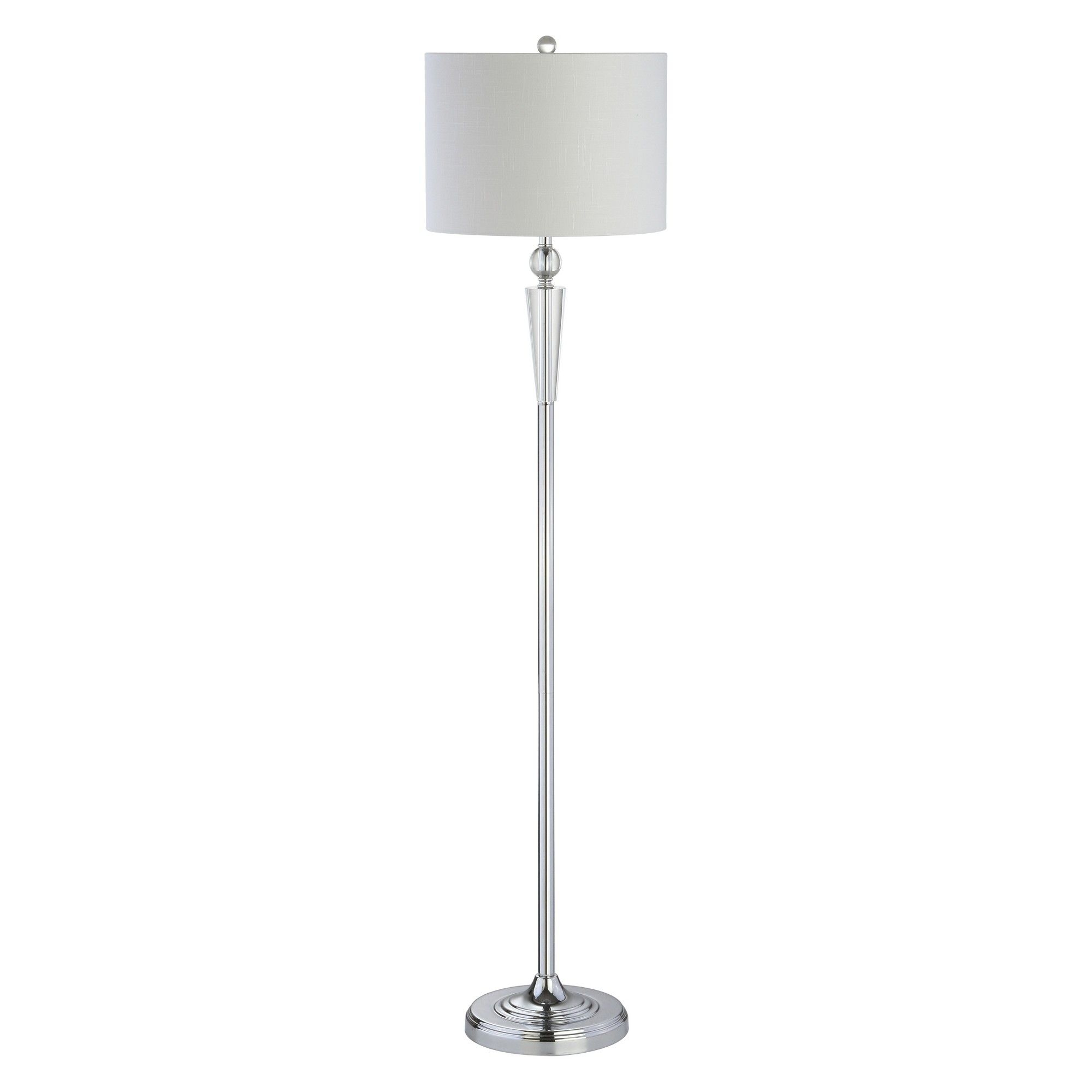 595 Reese Crystal Led Floor Lamp Chrome Grey Jonathan Y intended for size 2000 X 2000