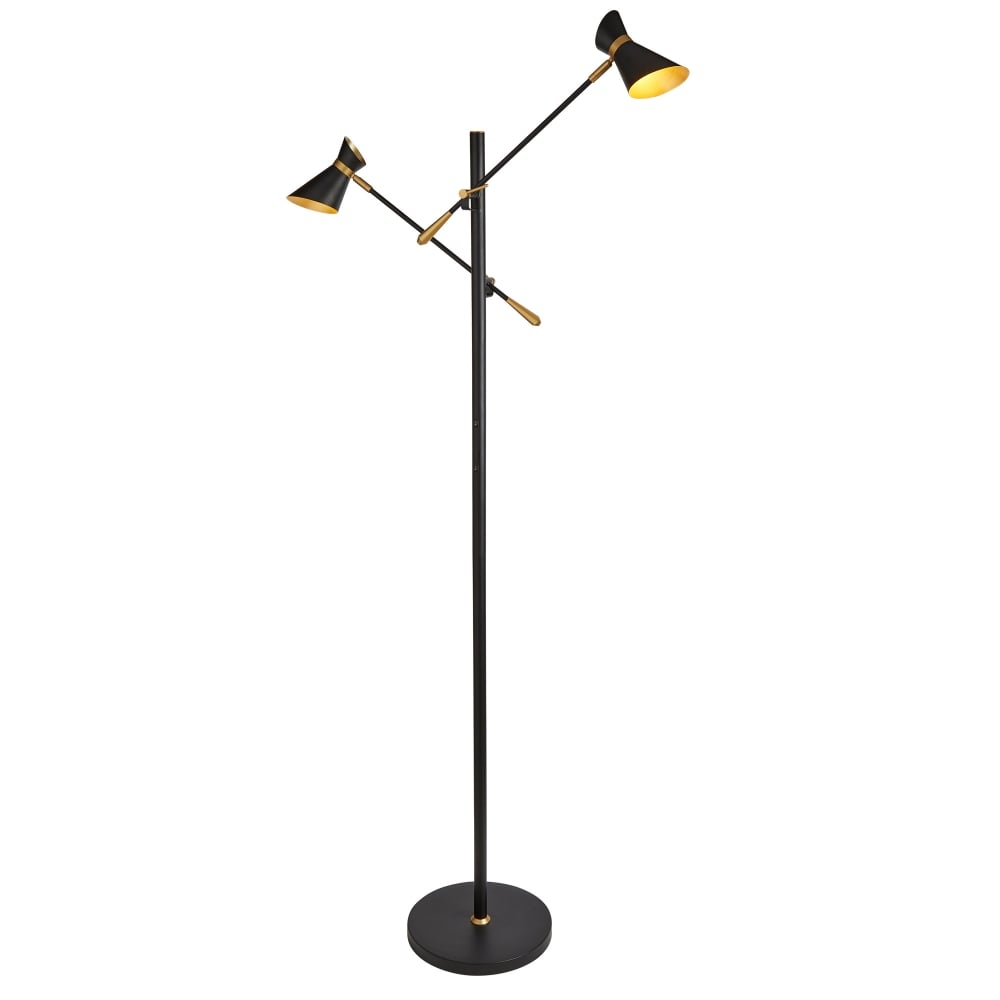 5962 2bg Diablo 2 Light Led Floor Lamp Matt Black Chrome White in dimensions 1000 X 1000