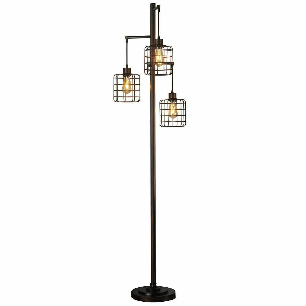 6 Foot Rustic Industrial Steel Floor Lamp With Edison Led Bulbs Bronze Finish pertaining to proportions 1200 X 1200