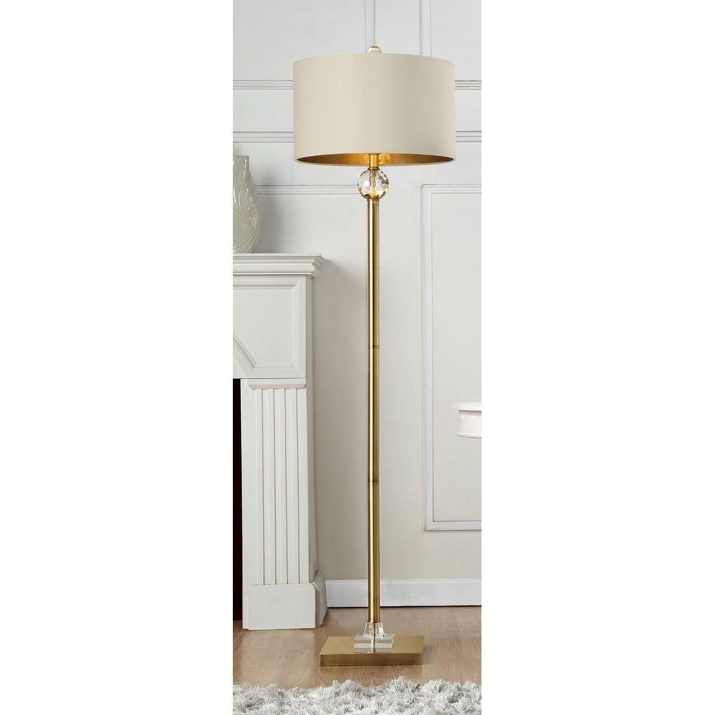 6325 In Perspicio Solid Crystal Orb Gold Column Floor Lamp inside proportions 1044 X 1044
