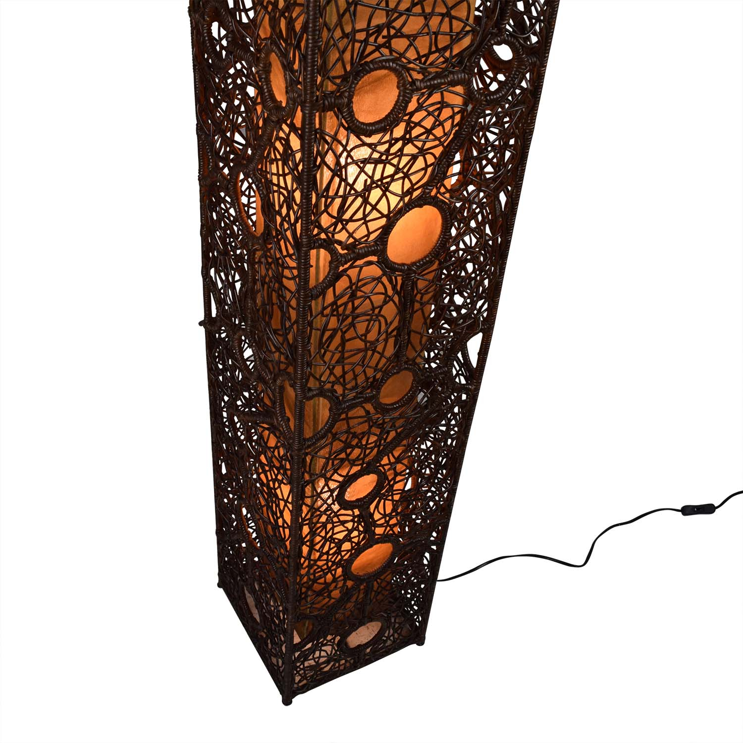 67 Off Brown Wicker Column Floor Lamp Decor in measurements 1500 X 1500