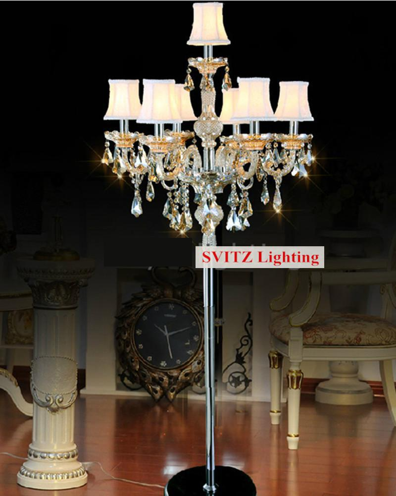 7 Arm Large Wedding Crystal Floor Lamps Tall Led Candle intended for proportions 800 X 1001