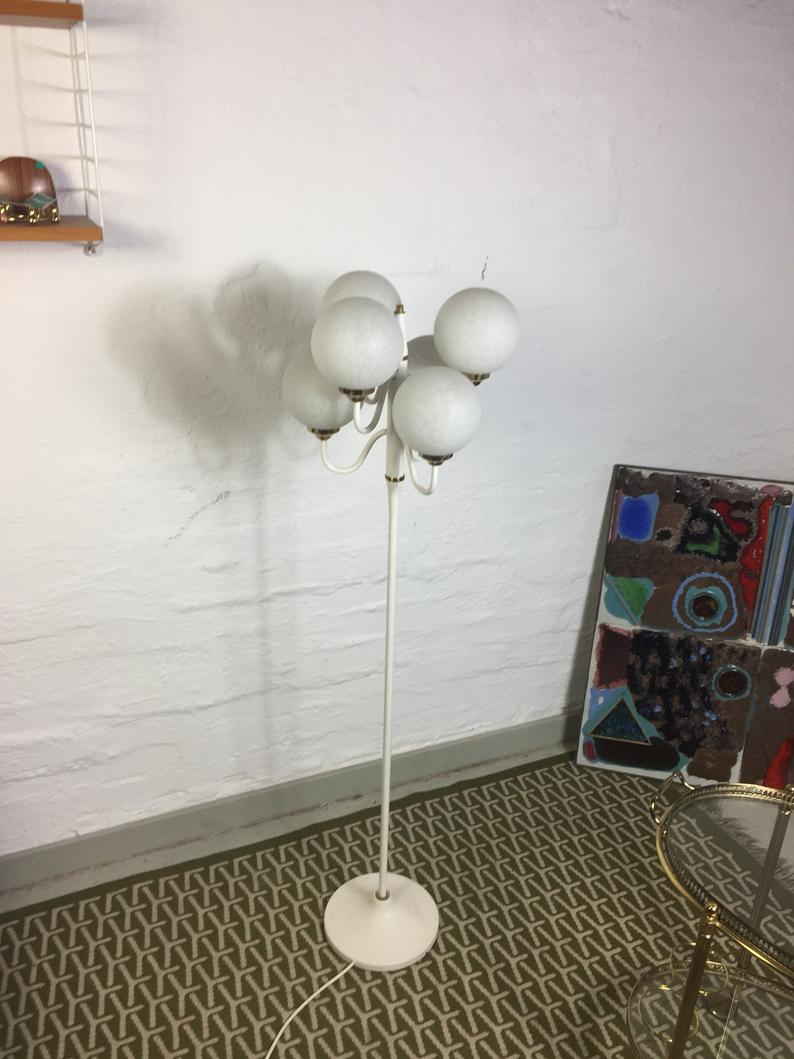 70 Years Floor Lamp Italian Design Sputnik 6 Flame White Ball Lamp inside sizing 794 X 1059