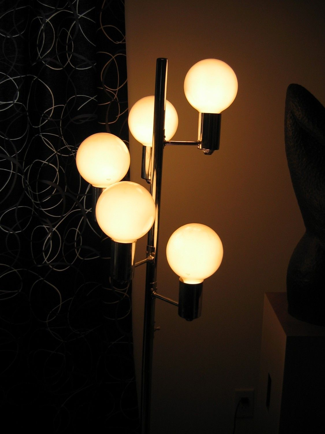 70s Floor Lamp Vintage 5 Bulb Chrome Lamp Mod Mid Century regarding proportions 1125 X 1500
