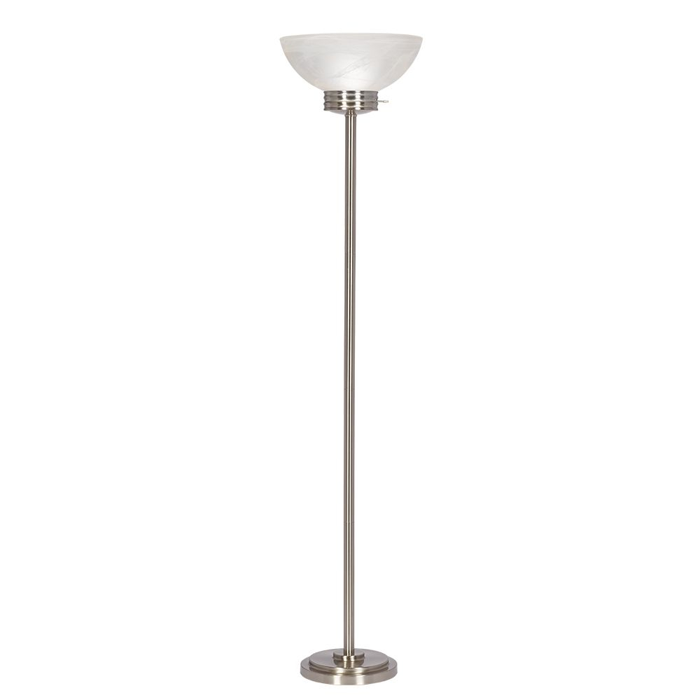 71 Inch Floor Lamp In Brushed Nickel With Glass Shade regarding proportions 1000 X 1000