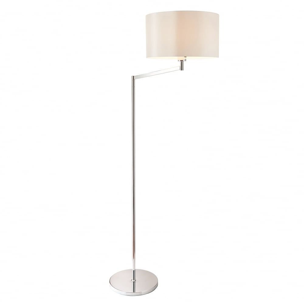 72424 Evelyn Swing Arm Floor Lamp Chrome White Shade intended for proportions 1000 X 1000