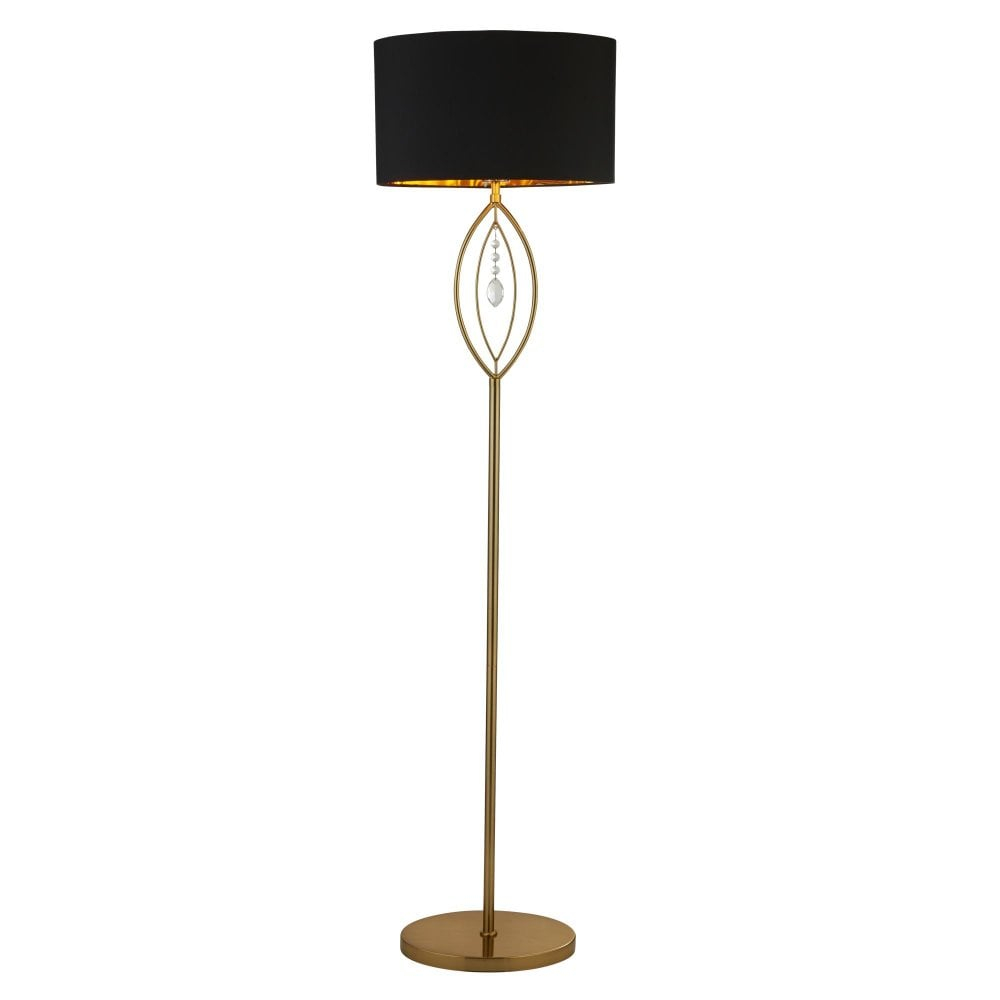 9139go Crown Gold Floor Lamp Black Oval Shade With Gold Interior in proportions 1000 X 1000