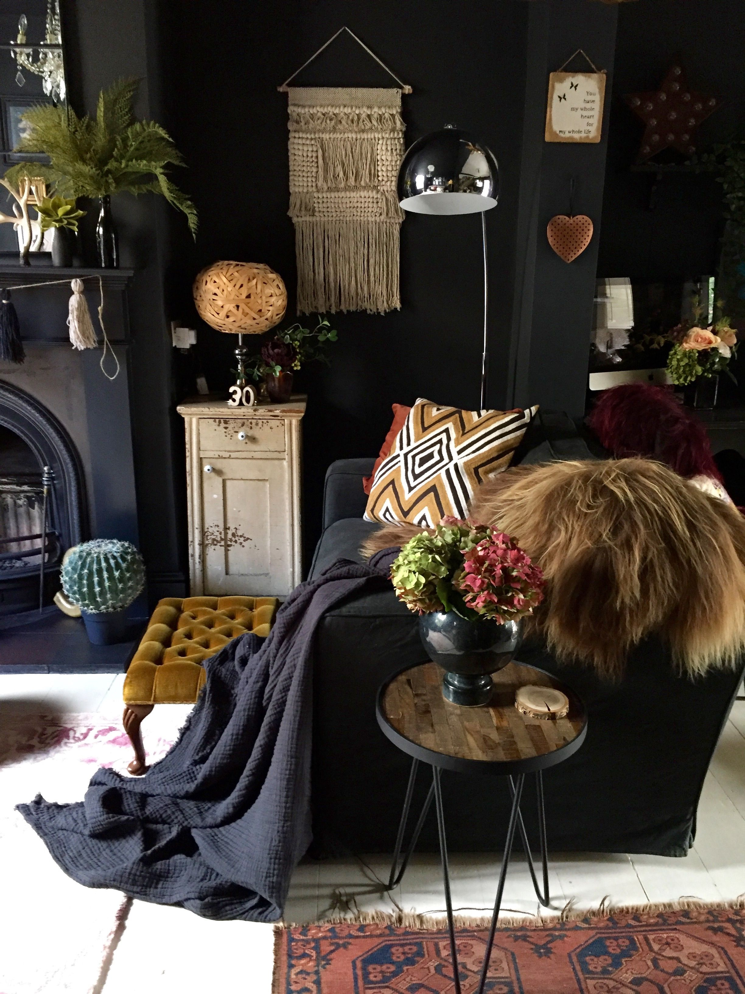 A Living Room W Dark Bohemian Vibe Elements 1 Eclectic with size 2448 X 3264