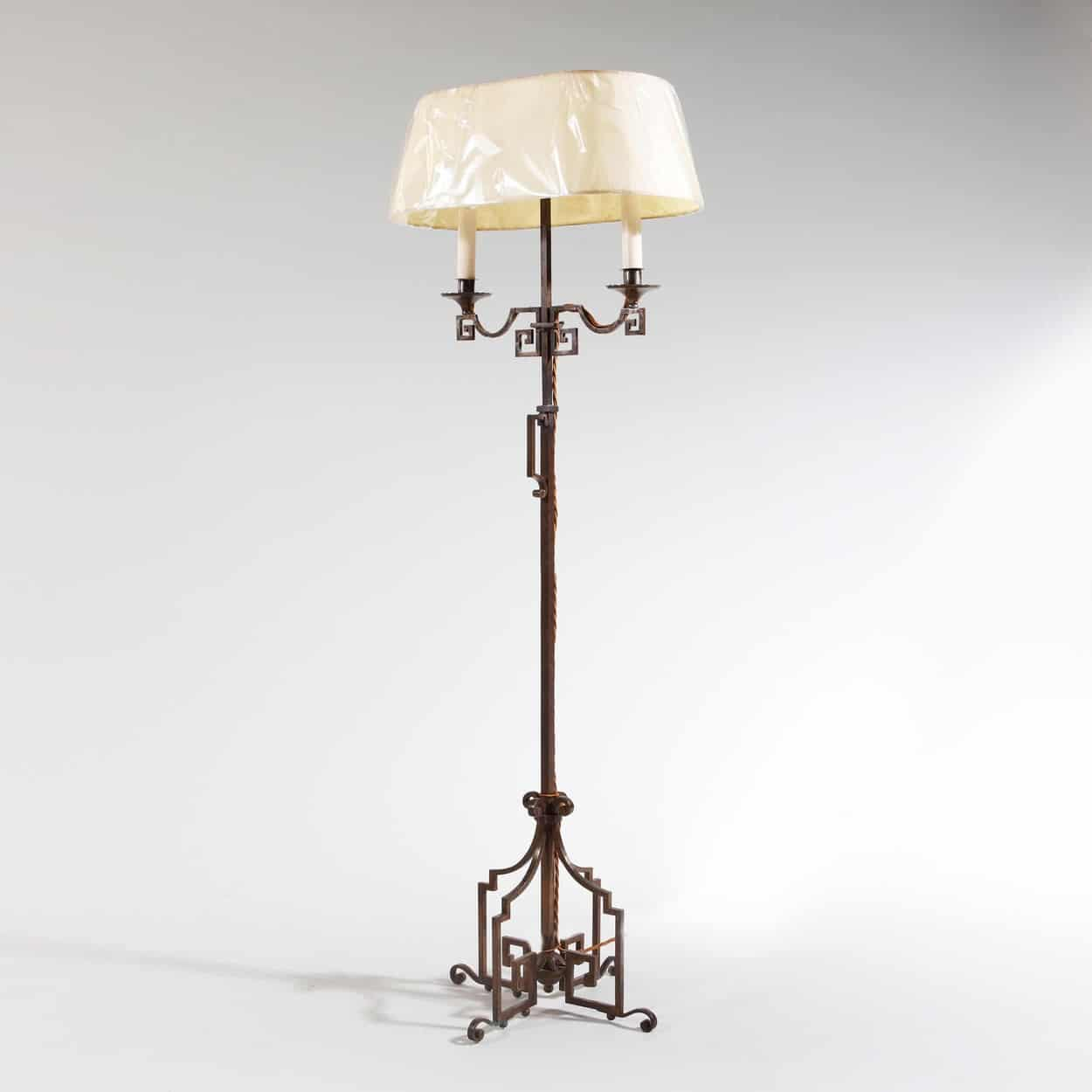 A Patinated Steel Floor Standing Bouillotte Lamp pertaining to dimensions 1250 X 1250