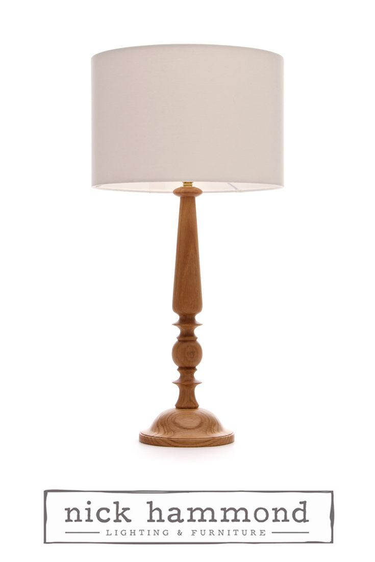 A Traditional Candlestick Table Lamp Made From Oak Wood within dimensions 735 X 1102