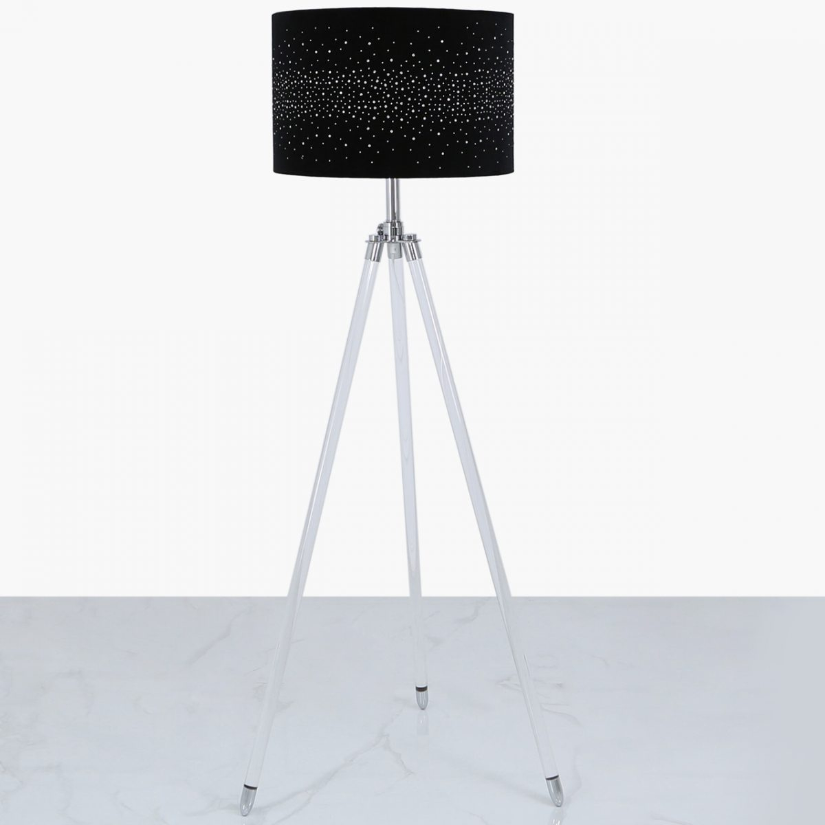 Acrylic Tripod Floor Lamp Black Velvet in dimensions 1280 X 1280