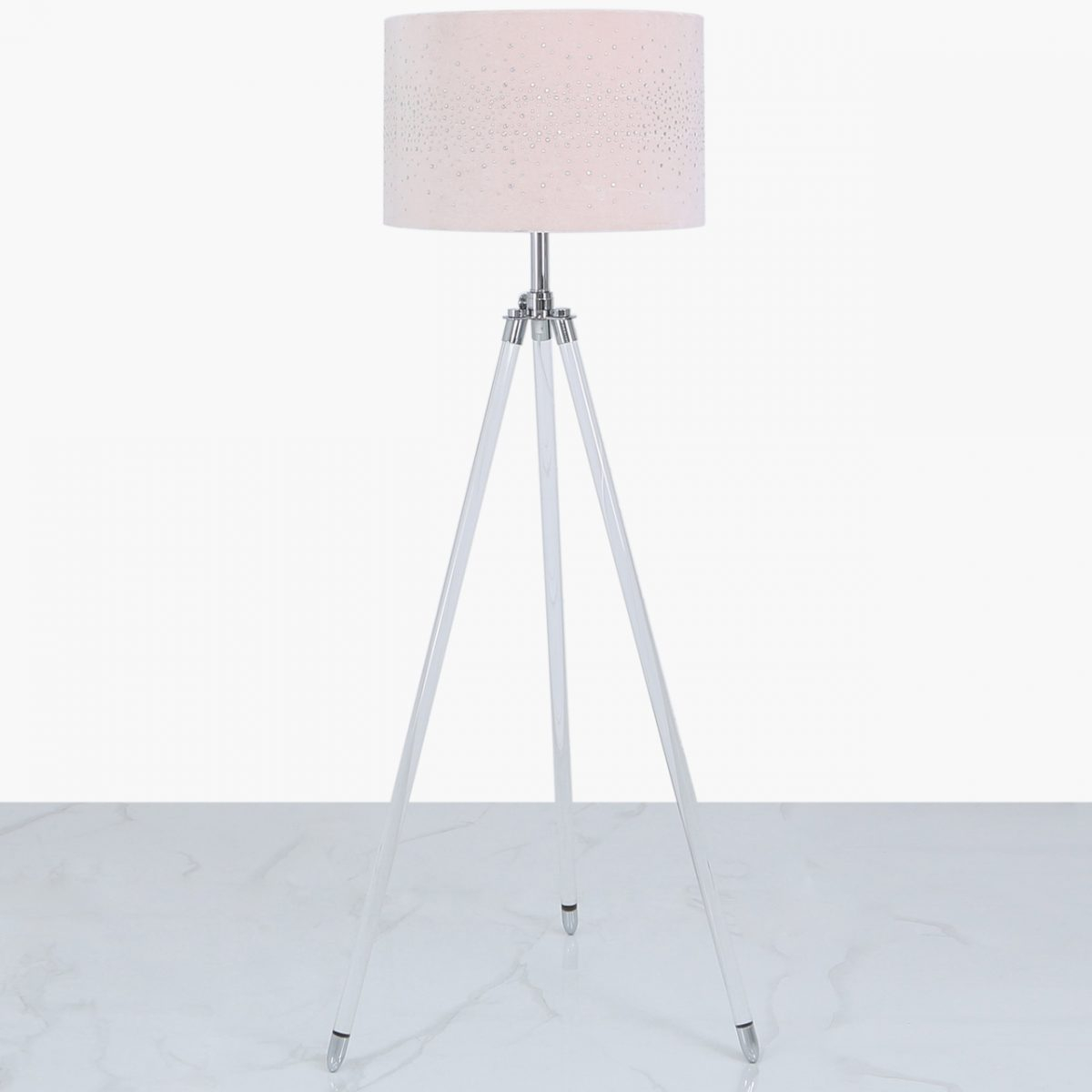 Acrylic Tripod Floor Lamp Rose Pink Velvet regarding dimensions 1280 X 1280