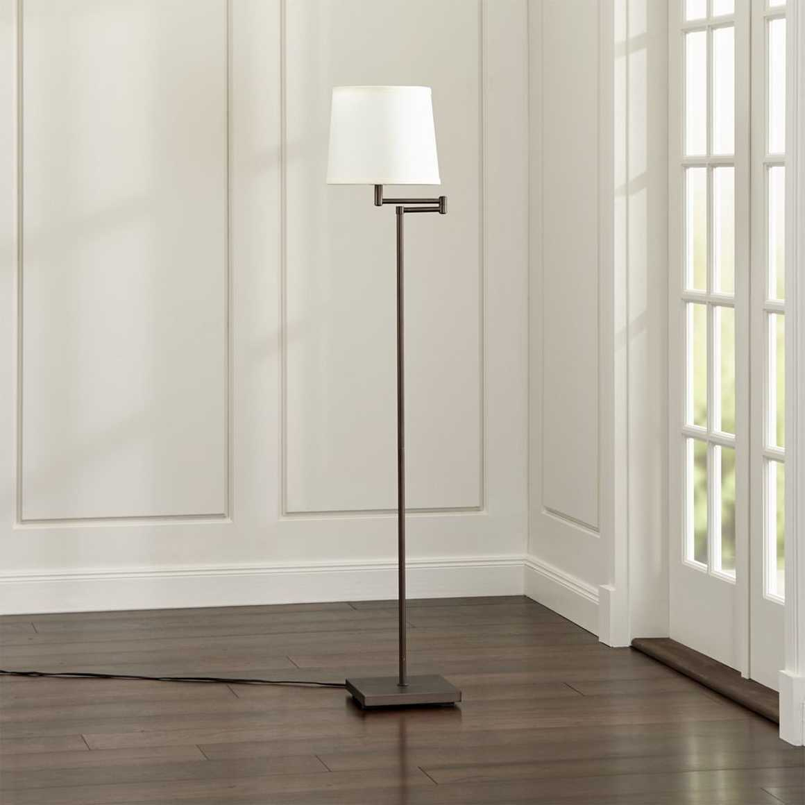 Adams Bronze Swing Arm Floor Lamp Crate And Barrel Havenly pertaining to proportions 1160 X 1160