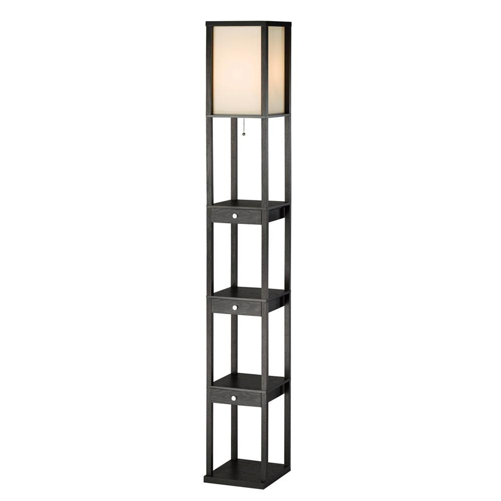 Adesso 3450 01 Murray 72 Tall Floor Lamp W 3 Storage Shelvesdrawers Smart Switch Compatible intended for sizing 1000 X 1000