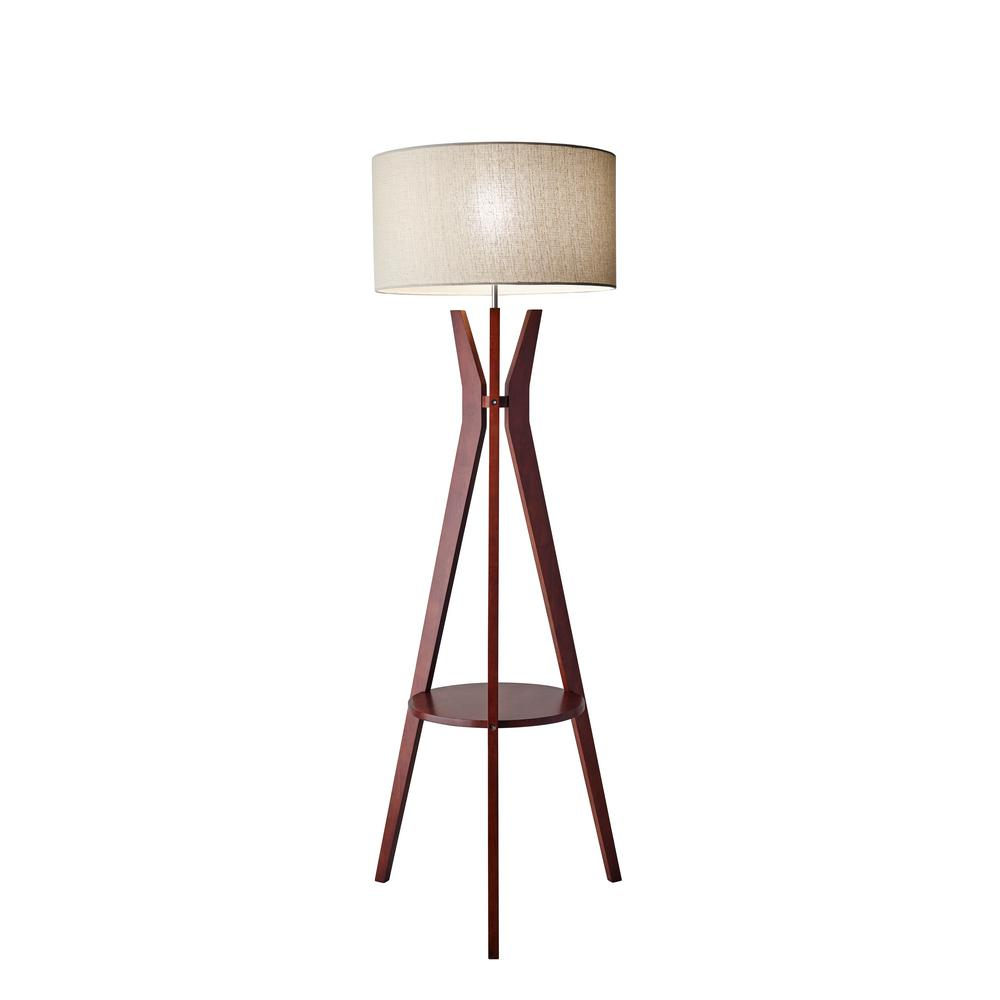 Adesso 60 In Beige Bedford Shelf Floor Lamp throughout sizing 1000 X 1000