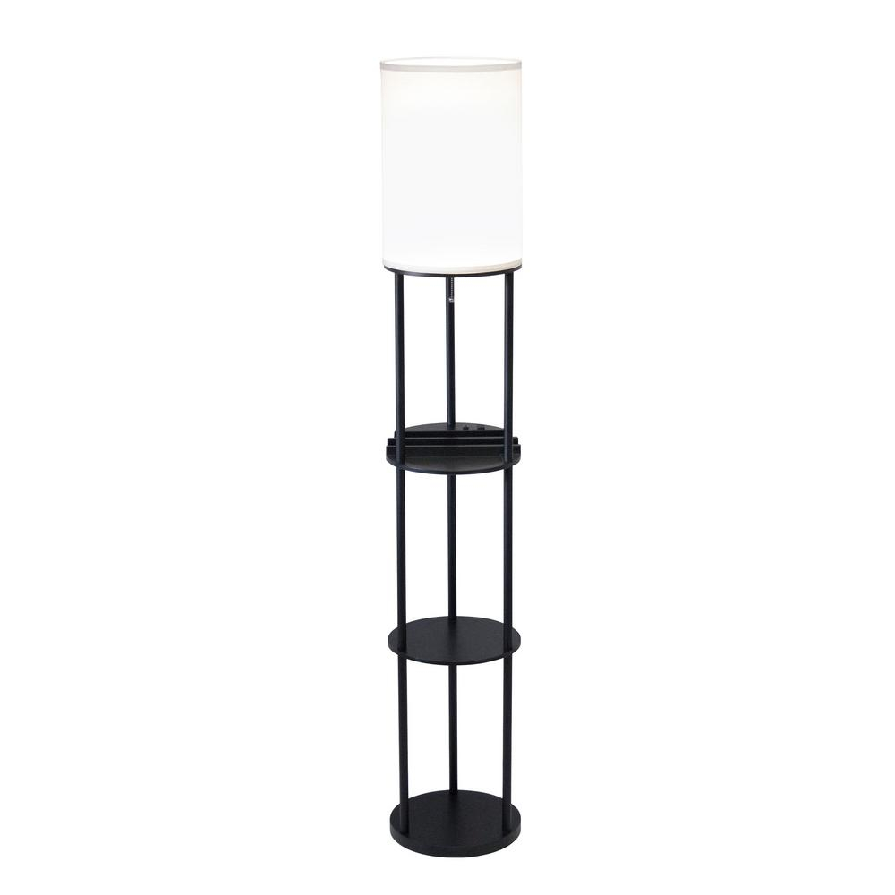 Adesso 665 In Charging Station Shelf Floor Lamp within sizing 1000 X 1000