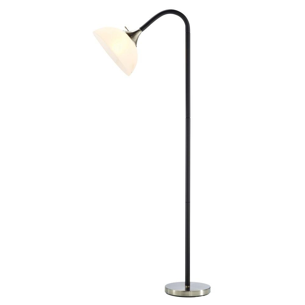 Adesso 71 In Black Foam Gooseneck Floor Lamp in sizing 1000 X 1000