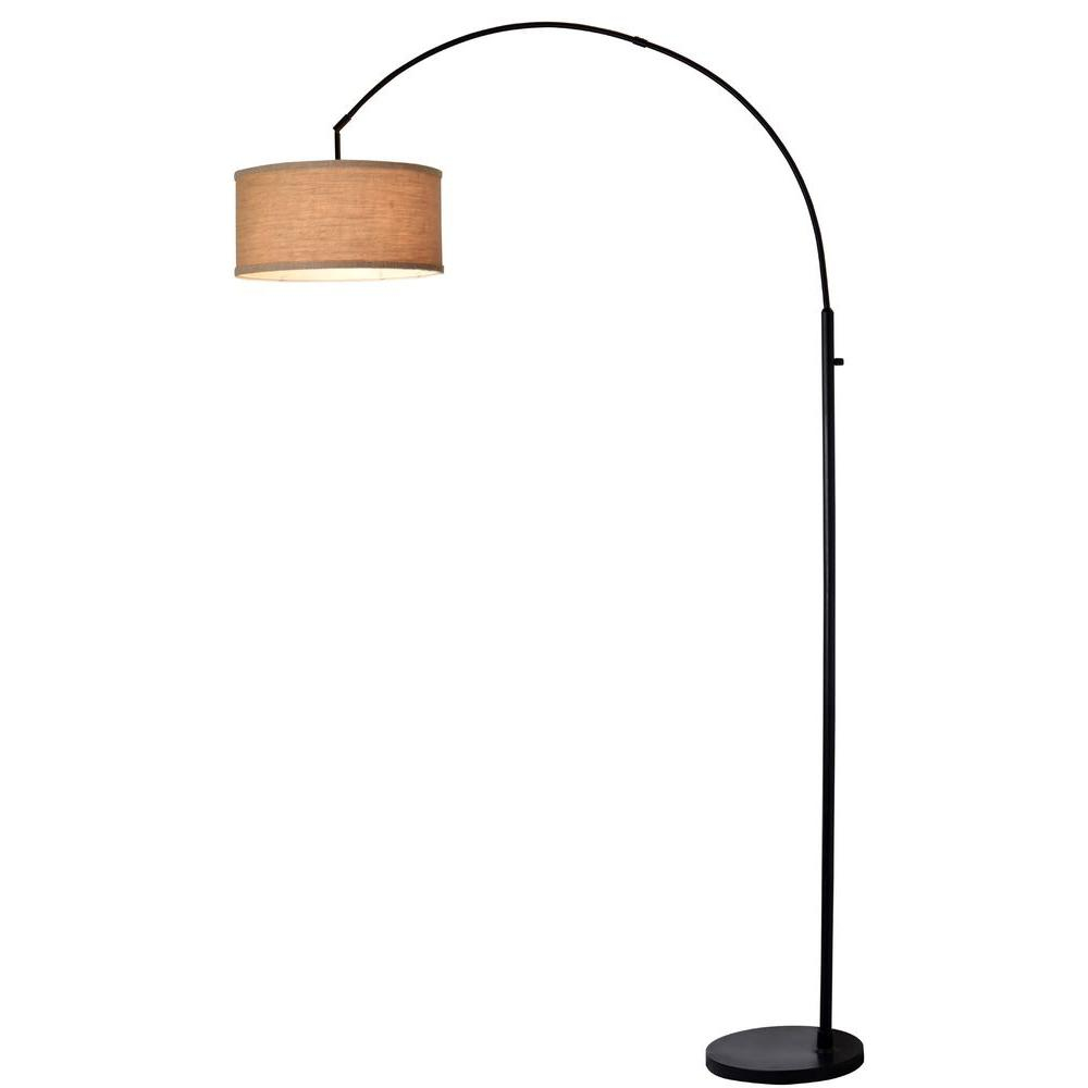 Adesso 78 In Arc Floor Lamp With Burlap Shade Af42006ab with measurements 1000 X 1000