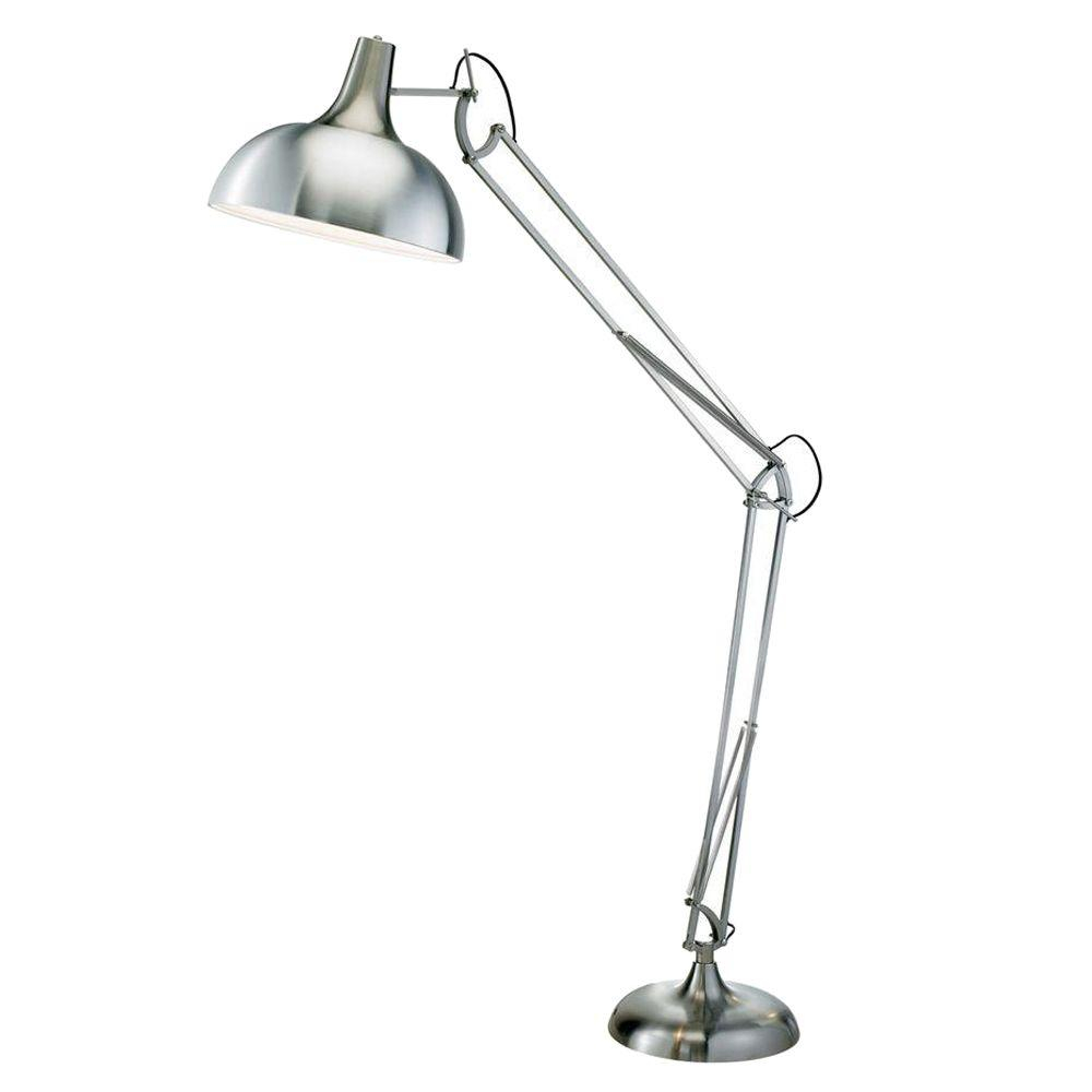 Adesso Atlas 78 In Satin Steel Floor Lamp with regard to sizing 1000 X 1000