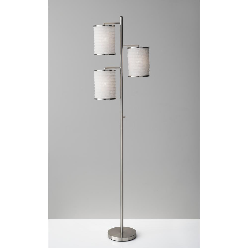 Adesso Bellows 74 In Steel Tree Floor Lamp inside proportions 1000 X 1000