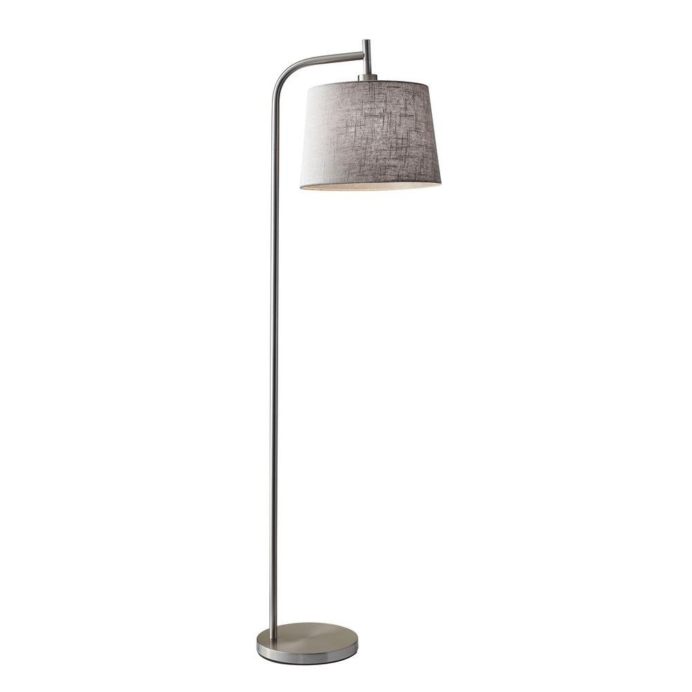 Adesso Blake 58 In Brushed Steel Metal Floor Lamp with regard to size 1000 X 1000