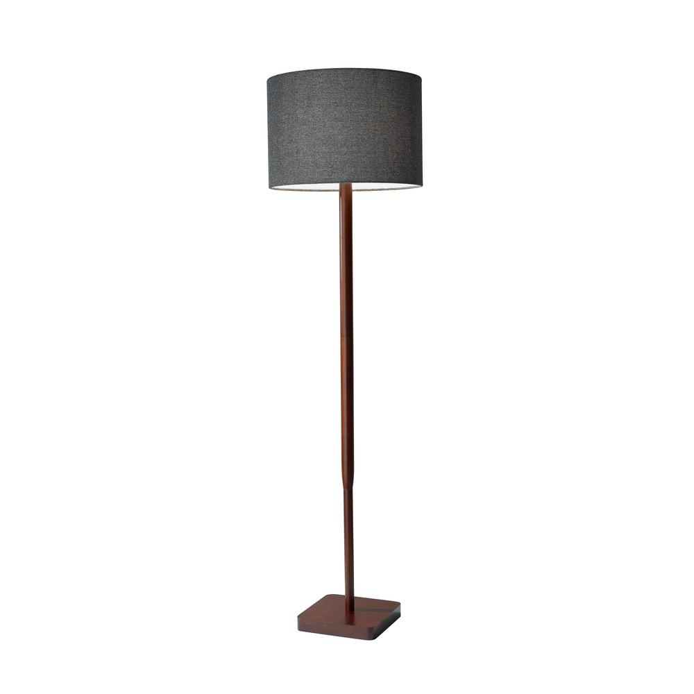 Adesso Ellis 585 In Walnut Floor Lamp with proportions 1000 X 1000