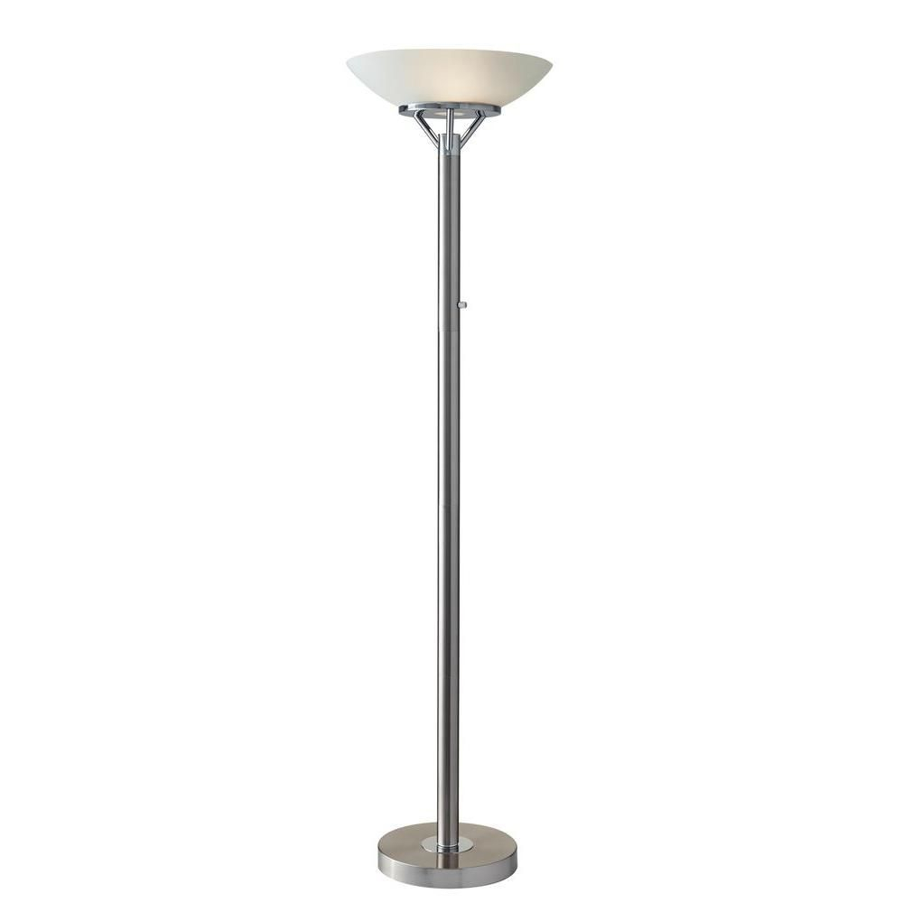 Adesso Expo 71 In Silver Floor Lamp 5023 22 Torchiere with regard to measurements 1000 X 1000