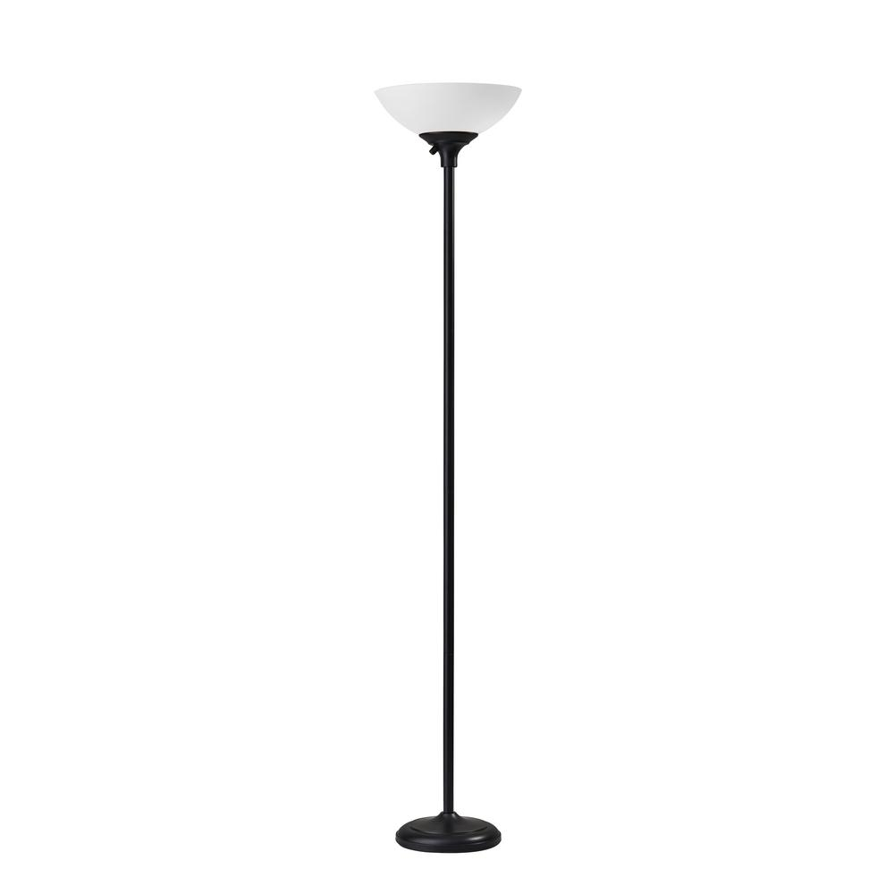 Adesso Glenn 71 In Black Torchierre Floor Lamp intended for dimensions 1000 X 1000