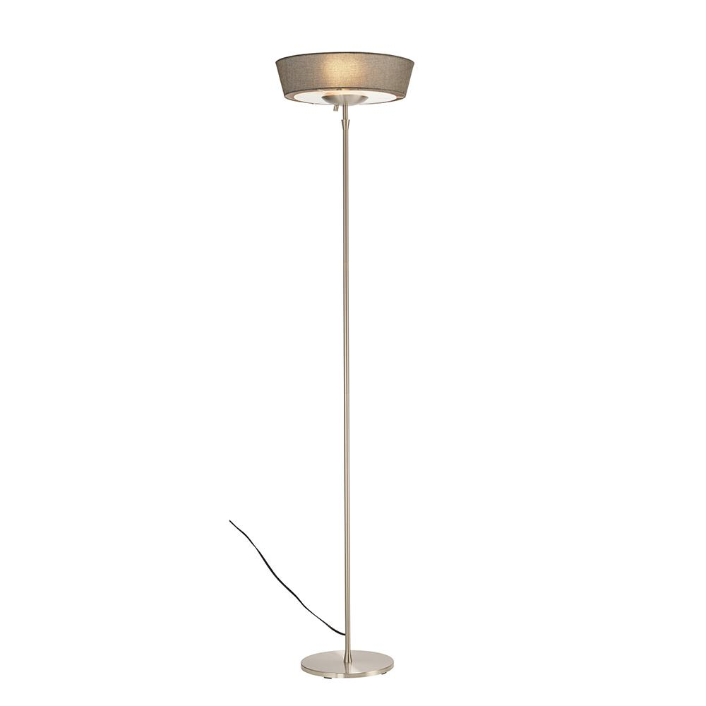 Adesso Harper 71 In Satin Steel Floor Lamp With Grey Shade for proportions 1000 X 1000