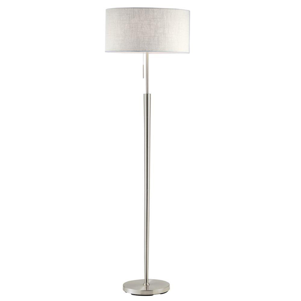 Adesso Hayworth 65 In Satin Steel Floor Lamp pertaining to sizing 1000 X 1000