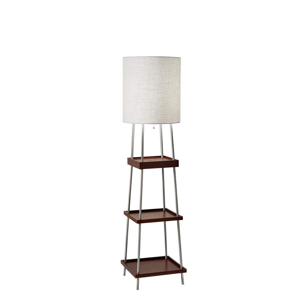 Adesso Henry Qi Wireless Charging 63 In Brushed Steelwood Shelf Floor Lamp intended for size 1000 X 1000