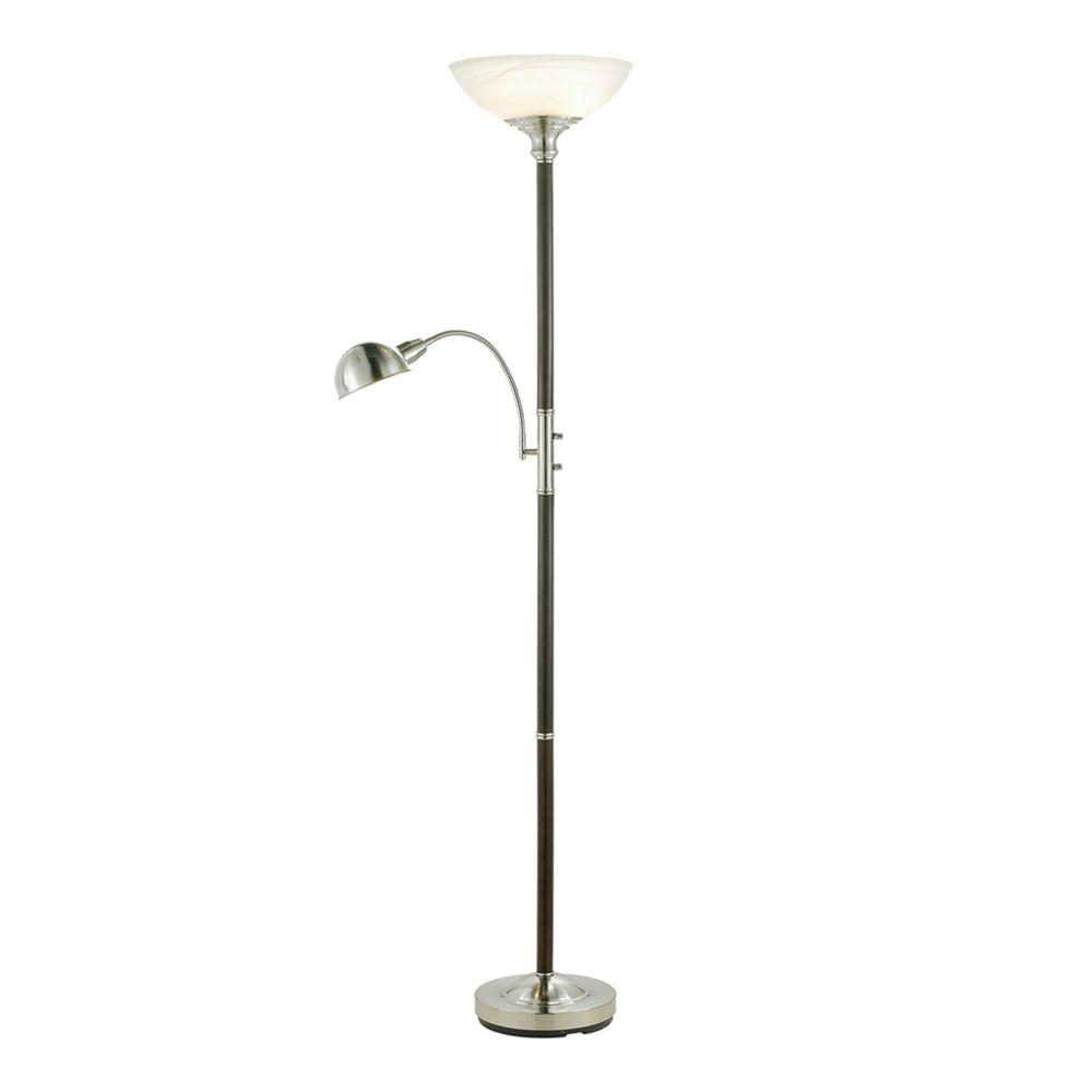 Adesso Lexington 71 In Dark Walnut Combo Floor Lamp inside size 1000 X 1000