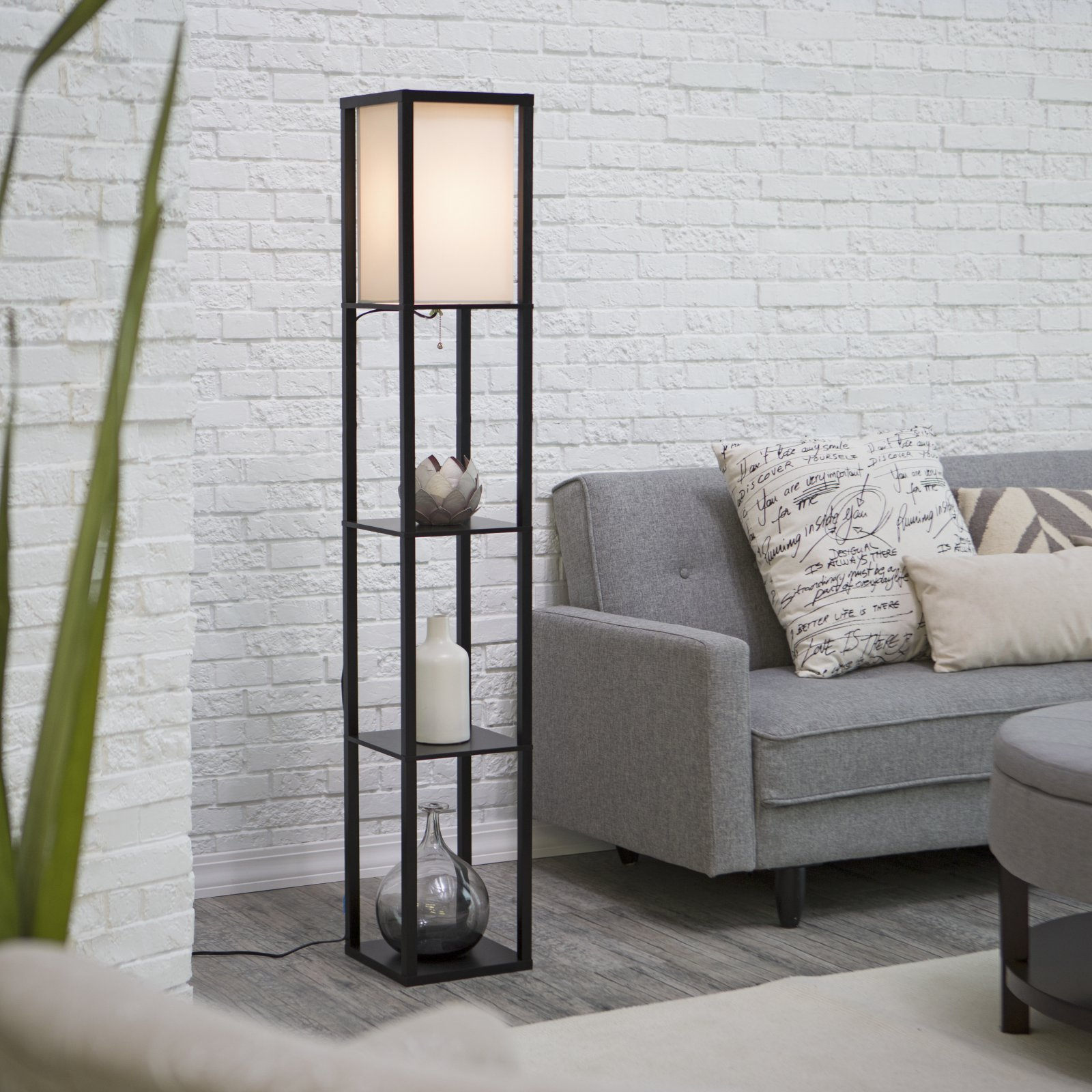 Adesso Lighting 3138 01 Wright Etagere Floor Lamp Walmart regarding size 1600 X 1600