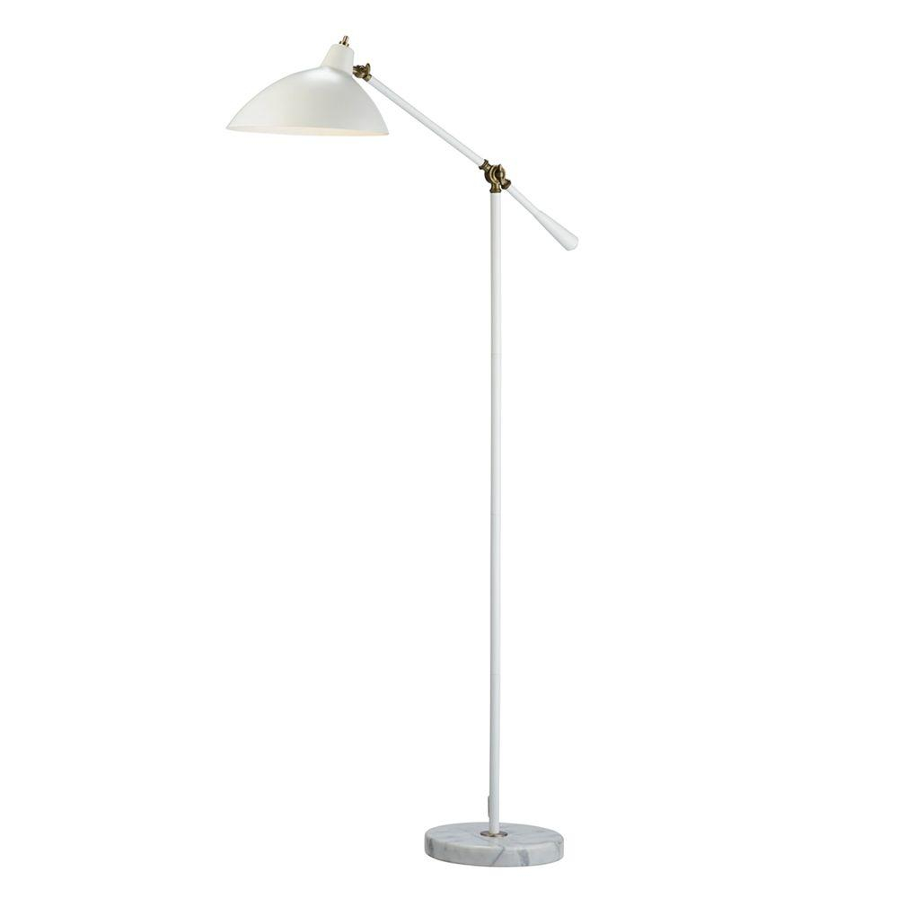 Adesso Peggy 59 12 In White Floor Lamp With Marble Base in proportions 1000 X 1000