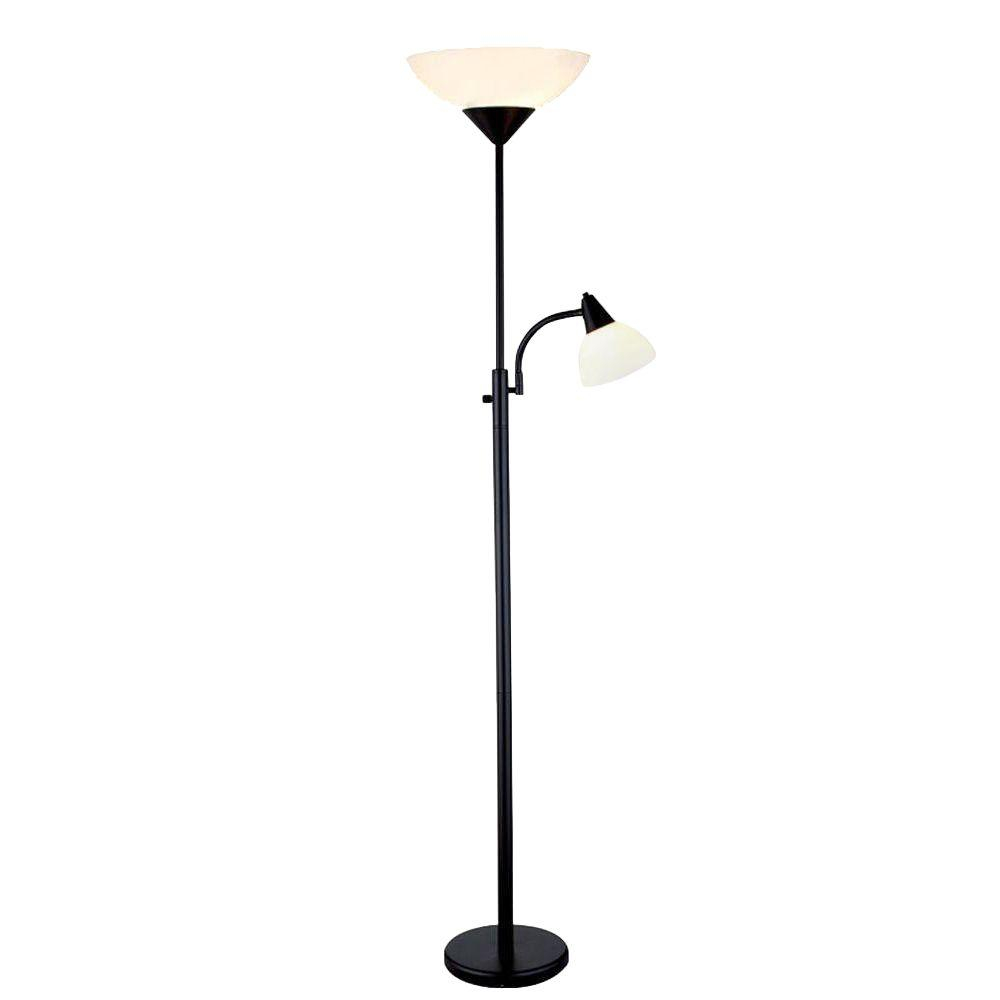 Adesso Piedmont 71 In Black Combo Floor Lamp pertaining to dimensions 1000 X 1000