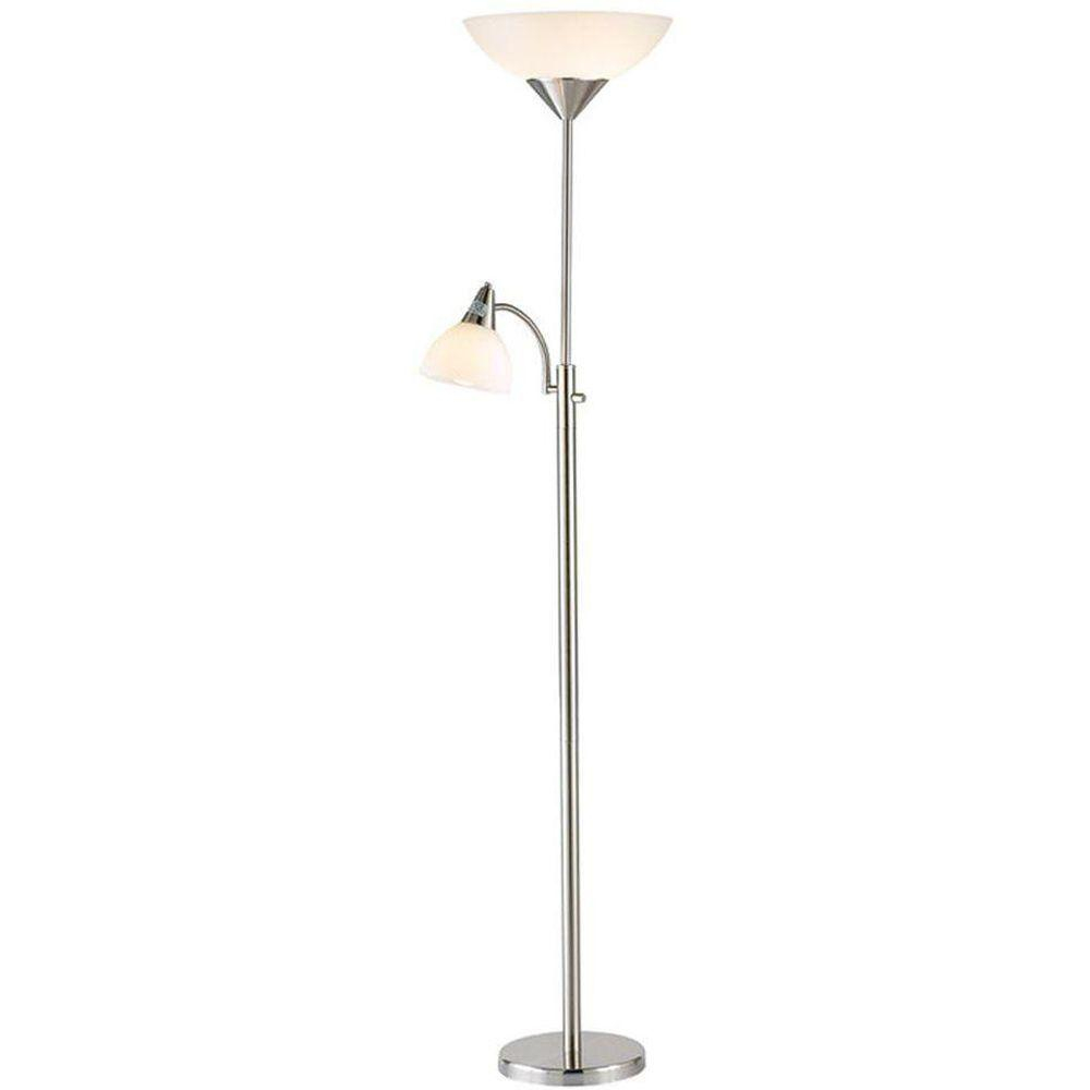 Adesso Piedmont 71 In Satin Steel Combo Floor Lamp within sizing 1000 X 1000