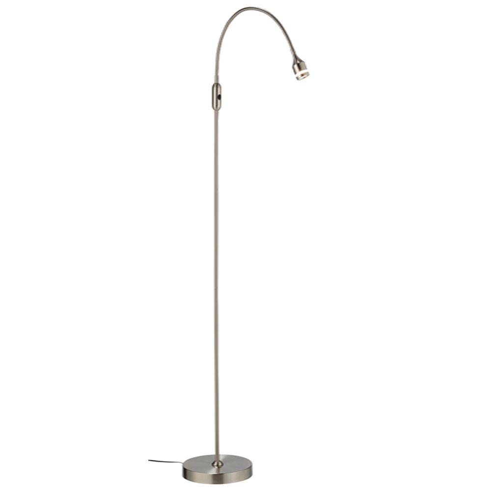 Adesso Prospect 56 In Satin Steel Led Floor Lamp intended for measurements 1000 X 1000