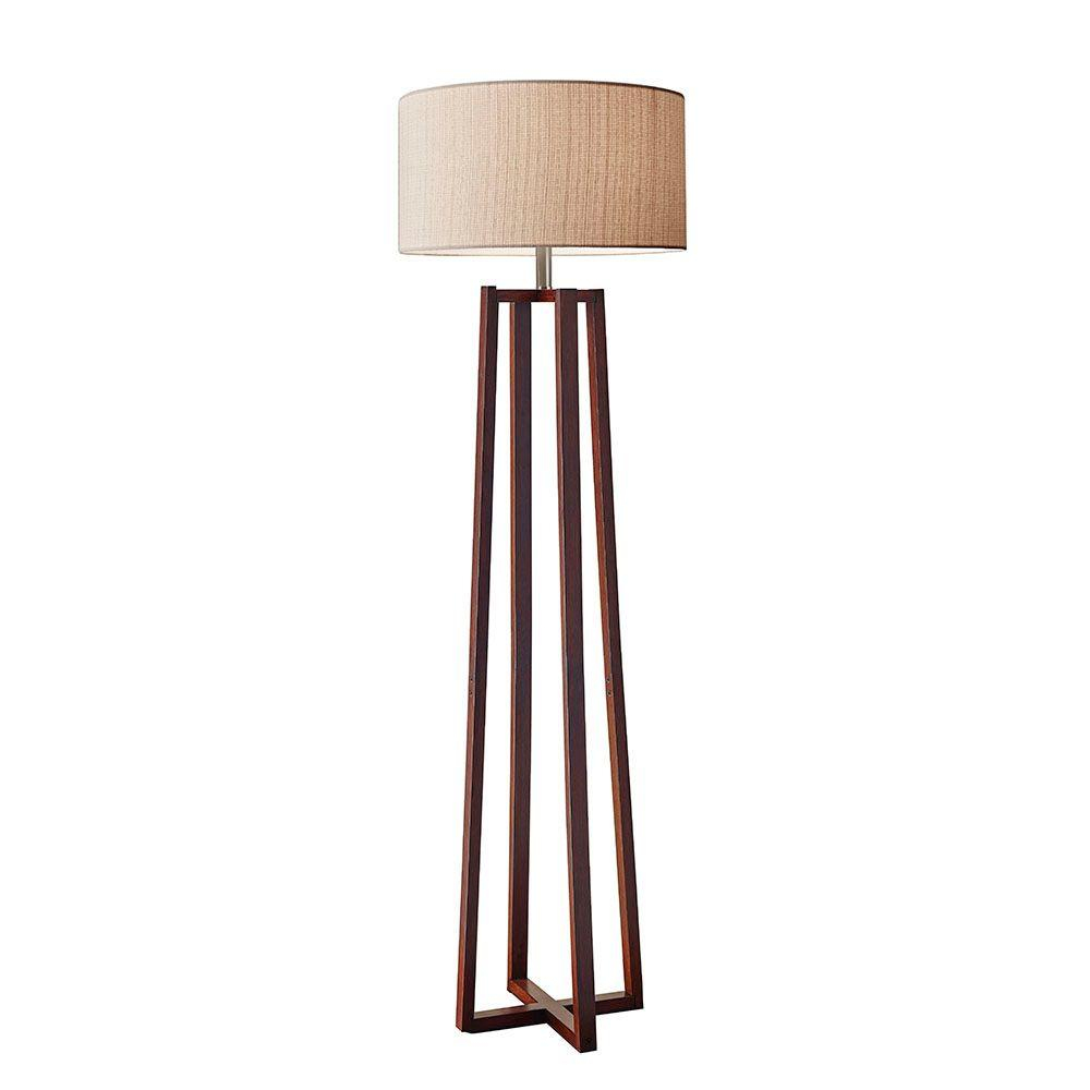 Adesso Quinn 60 In Walnut Floor Lamp for sizing 1000 X 1000