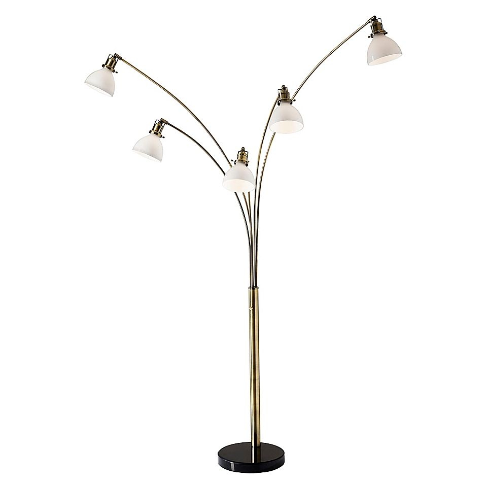 Adesso Spencer 5 Light Floor Lamp In Antique Brass In 2019 regarding measurements 956 X 956