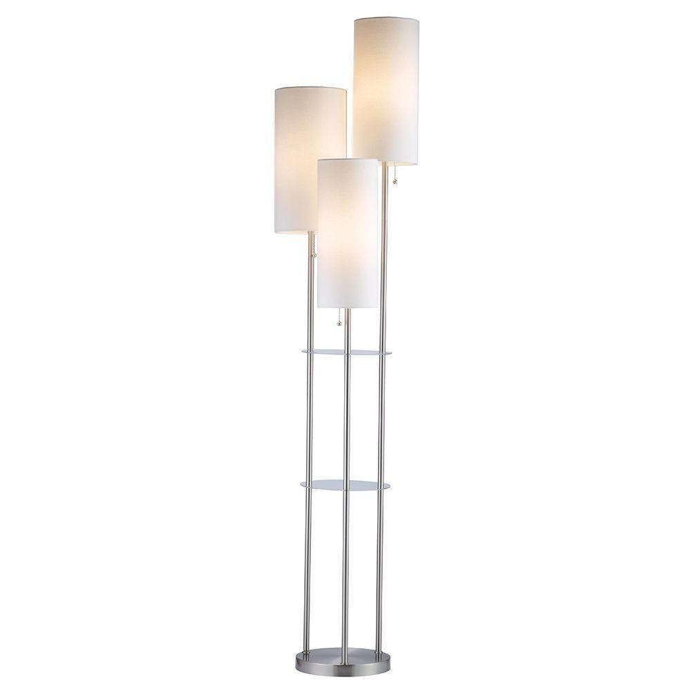 Adesso Trio 68 In Steel Floor Lamp Silver Floor Lamp for sizing 1000 X 1000