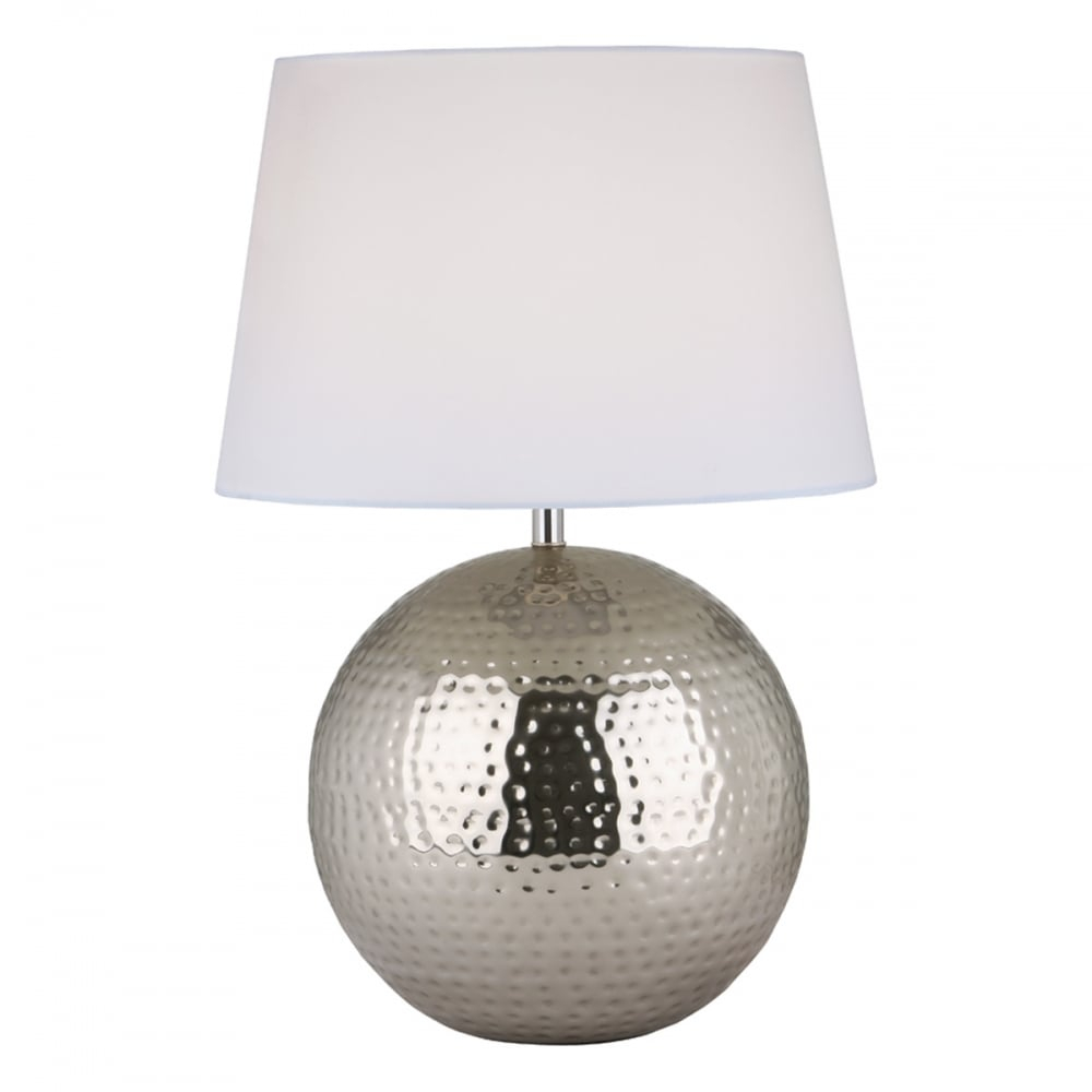 Aditya Hammered Globe Table Lamp Base In Polished Nickel with regard to size 1000 X 1000