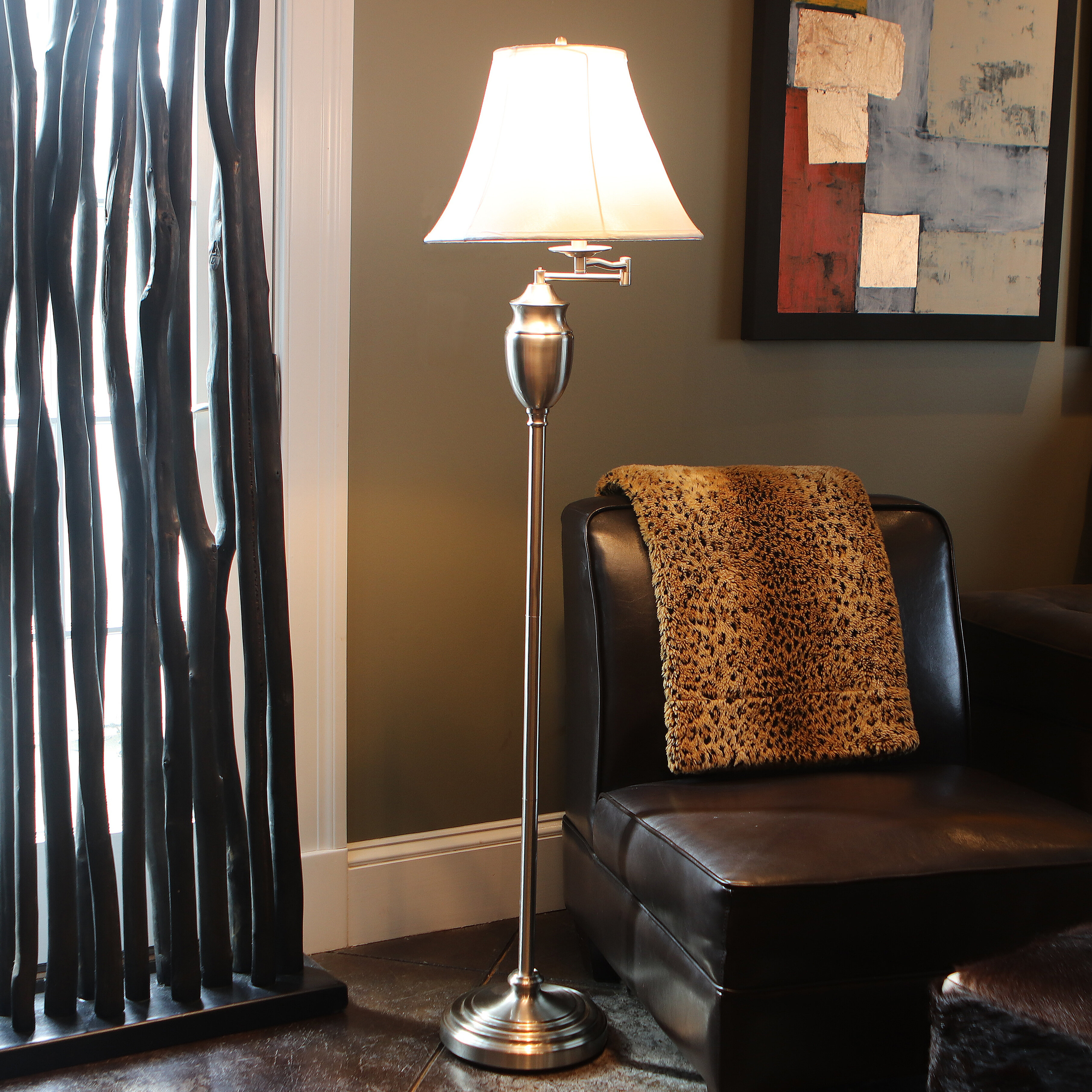 Adjustable Arm And Steel Shade Pulley Floor Lamp No Tax with regard to measurements 3622 X 3622