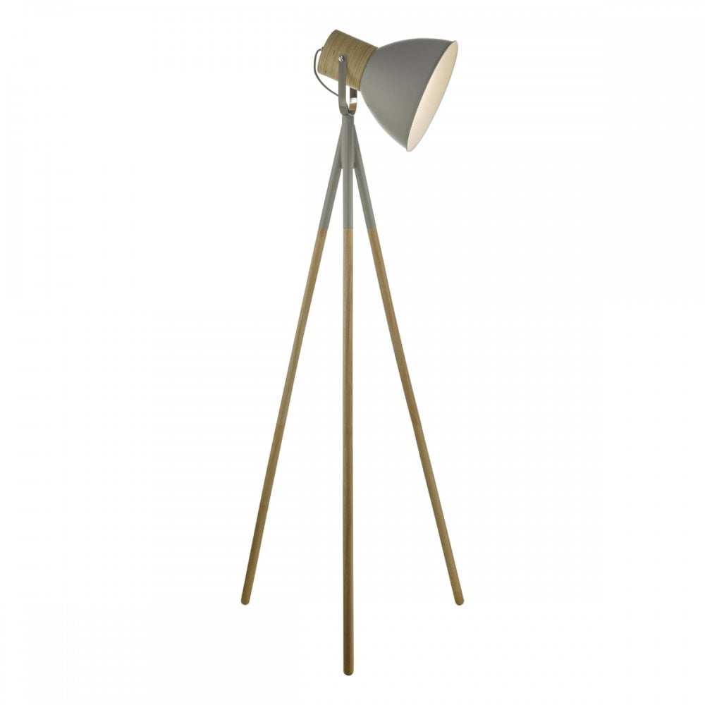 Adna Natural Wood And Matte Grey Tripod Floor Lamp with regard to dimensions 1000 X 1000