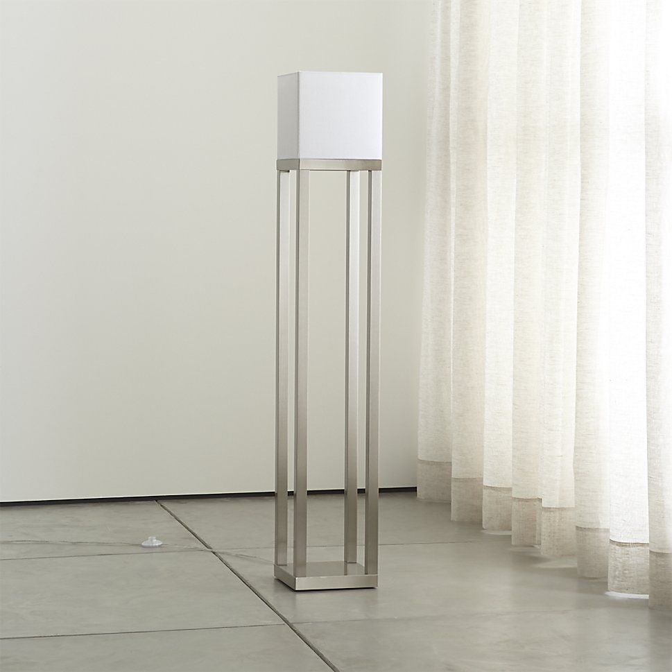 Aerin Brushed Nickel Floor Lamp Crate And Barrel pertaining to measurements 969 X 969