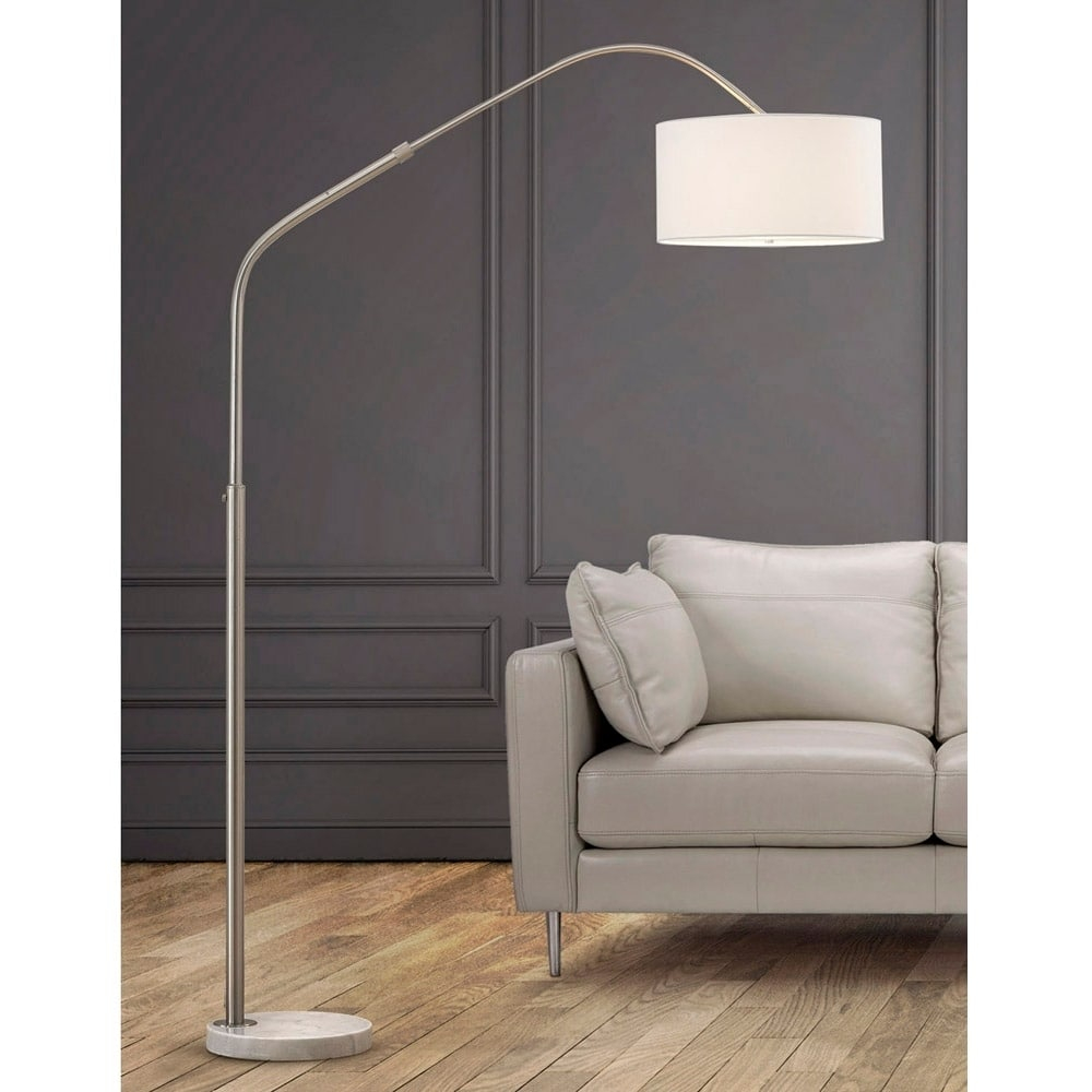 Aero 81h Retractable Brushed Nickel Arch Floor Lamp With regarding dimensions 1000 X 1000