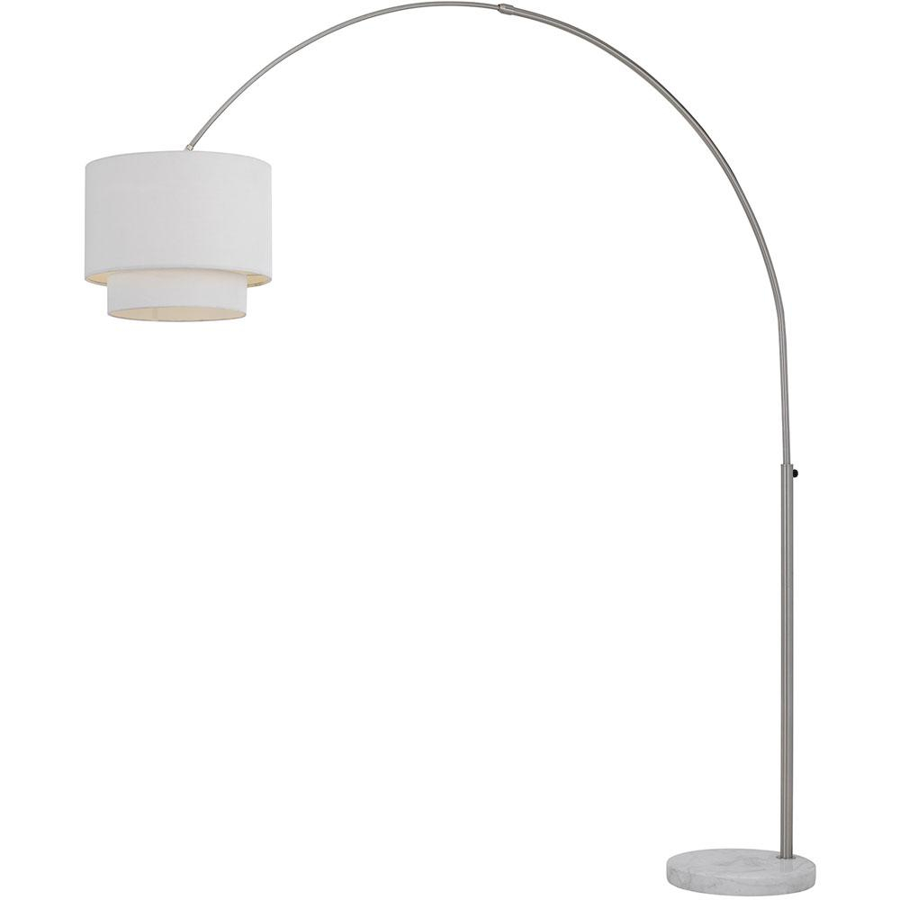 Af Lighting Arched 74 In Nickel Floor Lamp With Fabric Shade in size 1000 X 1000
