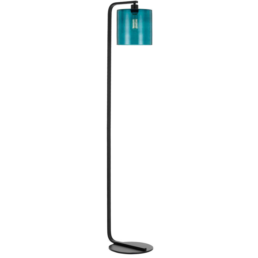 Af Lighting Lowell 605 In Black Floor Lamp With Teal Glass Globe with size 1000 X 1000